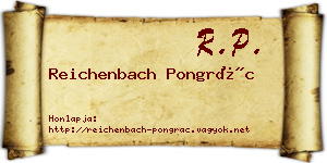Reichenbach Pongrác névjegykártya